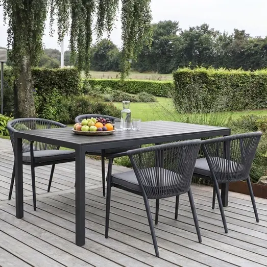 Guldborg havemøbelsæt med 4 Dragør stole grå 