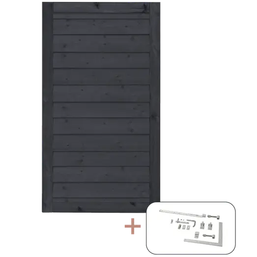 Plus Klink enkeltlåge inkl. beslag 100 cm sort