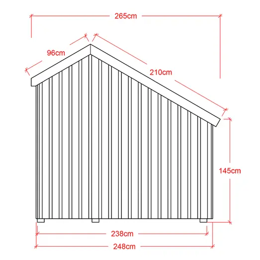 Plus cykelskur 5,7 m² 1 modul med åben front