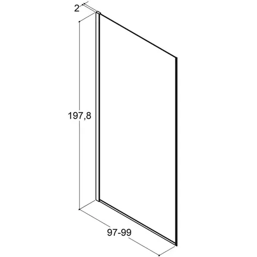 Scanbad brusevæg 99x197,8cm