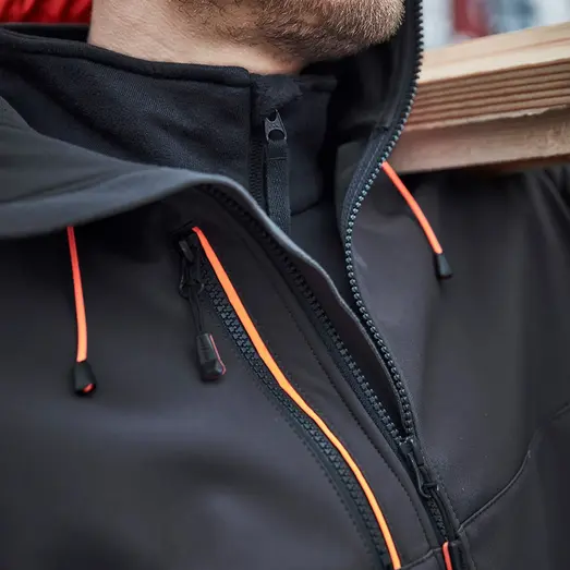 HH Workwear Evolution softshell m. hætte sort