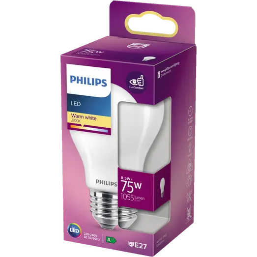 Philips Standard LED pære E27 75W 1 pack