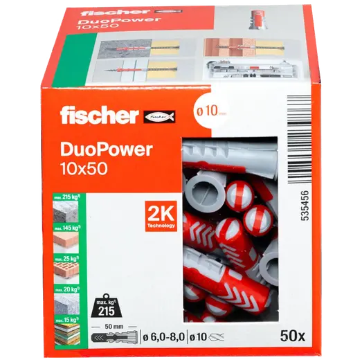 Fischer universaldybel duopower 10x50 DIY 50 stk