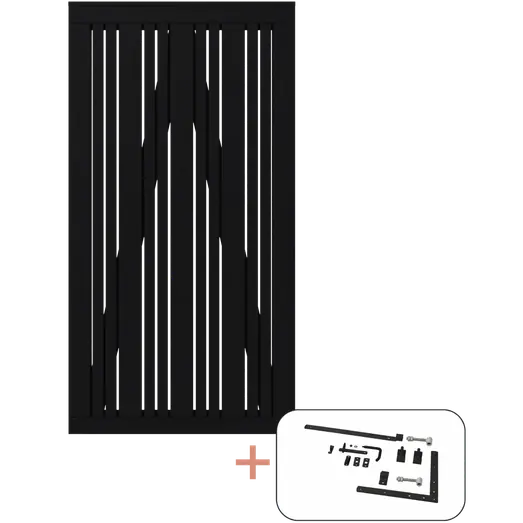 PLUS Tangent enkeltlåge 95×180 cm sort inkl. sort beslag