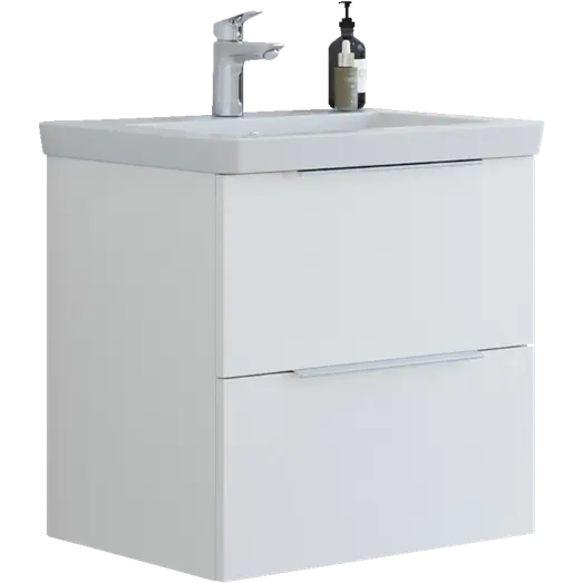 Scanbad Multo badmøbel m/Lazuli vask, 2 skuffer højglans hvid