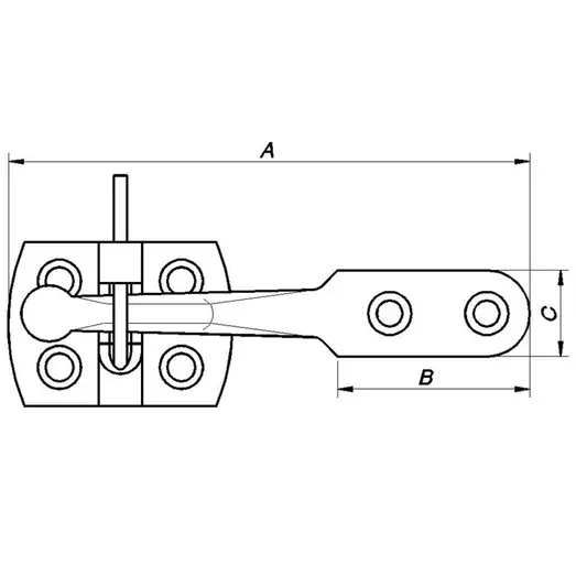 PN glipfald/dørhank til havelåge 120 mm varmforzinket sort