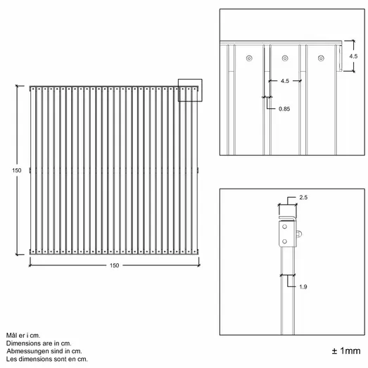 PLUS Saga hegn 150×150 cm ThermoWood®