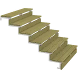 Plus Terrassetrappe 6 trin 105x154 cm 34,2° 120 cm