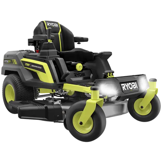 Ryobi RY72ZTRX107-210 72V 107 cm zero turn plæneklipper 2x10 Ah batt.