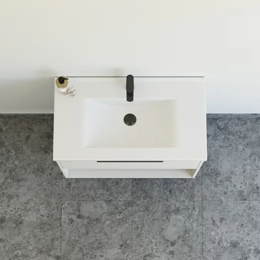 Scanbad NOW vaskeskab m/én skuffe og åbent rum 65,8x45,5 mat sand glat front