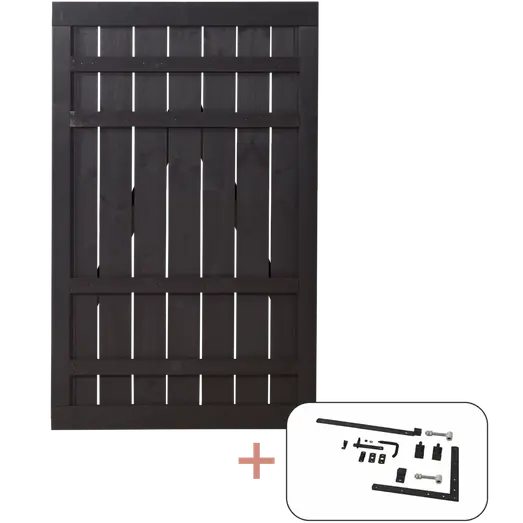 PLUS Rustik enkeltlåge 100×158 cm sort inkl. sort beslag