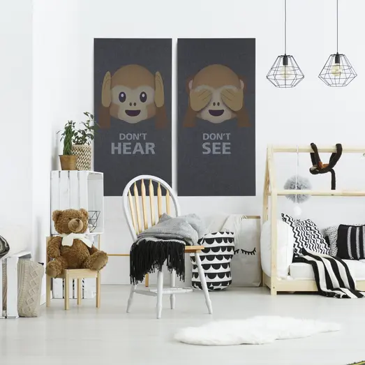 Art-Acoustic akustikbillede Abe Don´t Hear 9x600x1200 mm mørk grå