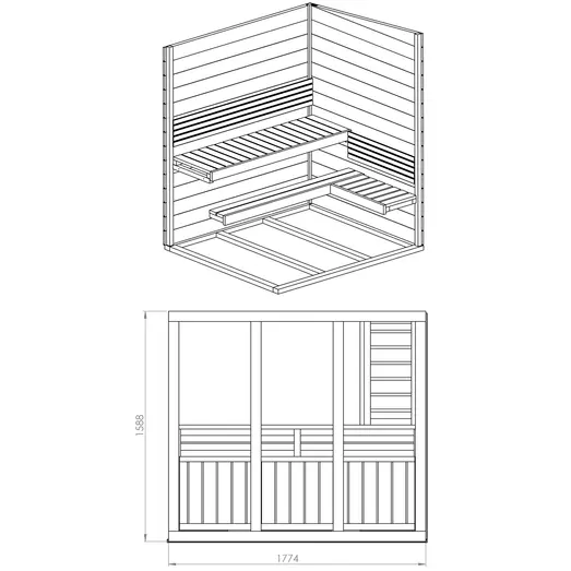 Brico DIY sauna 3-4 personer uden ovn