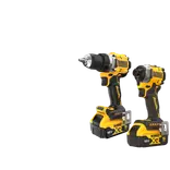 Dewalt DCK2051P2T-QW 18V XR sæt boremaskine, slagskruetrækker 2x5Ah batterier med 4A lader og kuffert