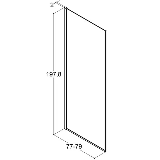Scanbad brusevæg D 79x197,8cm mat sort/klart glas