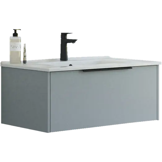 Scanbad NOW vaskeskab m/én skuffe 33,8x45,5 mat lyseblå glat front