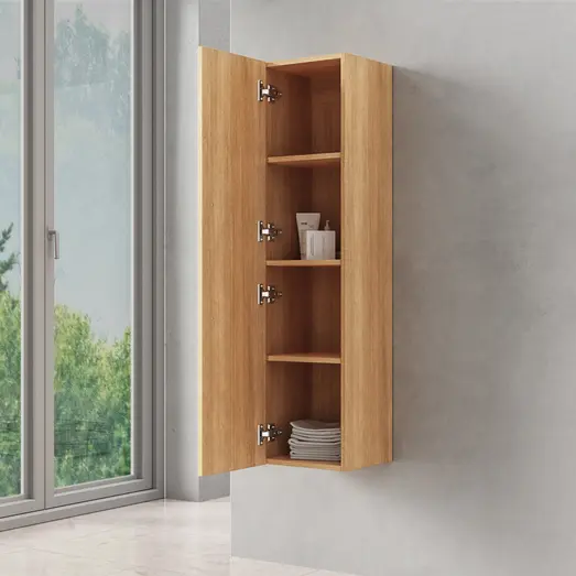 Højskab Milano 1 låge og 3 hylder eg, 120x30x28 cm