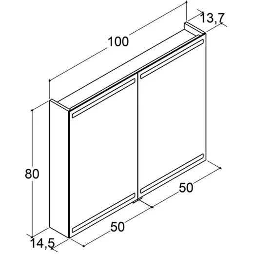 Scanbad Level spejlskab 100x80cm sort eg