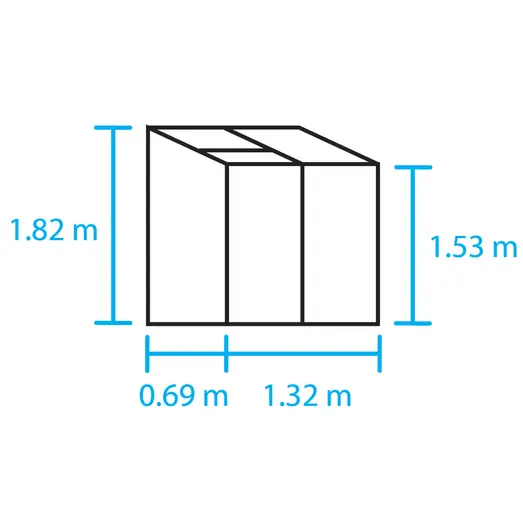 Halls Altan 2 vægdrivhus sort med delt glas 0,91 m²