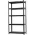 Stålreol mat sort H180 x B90 x D45 cm 5 MDF hylder
