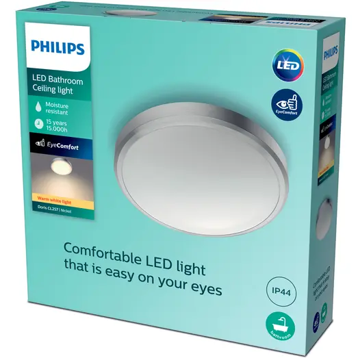 Philips Doris plafond 17W nikkel