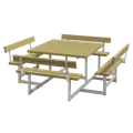 Plus Picnic bord/bænkesæt med 4 ryglæn 224 cm