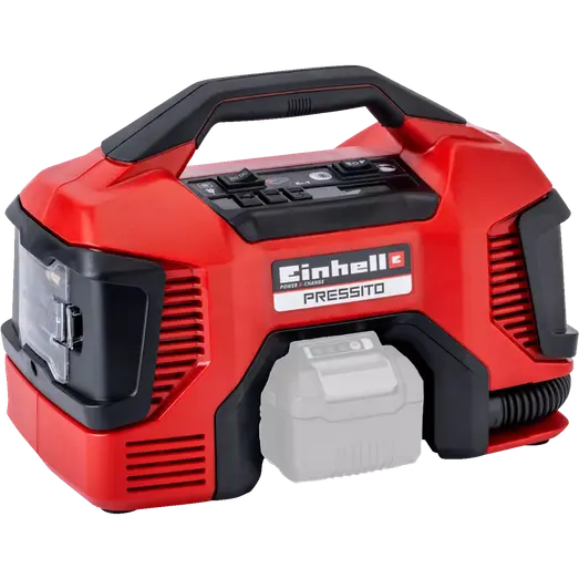 Einhell Pressito 18V hybridkompressor 6i1 med 8 dele solo