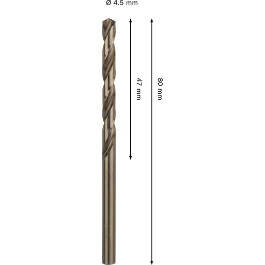 Bosch PRO Stainless Steel HSS-Co-spiralbor, 4,5x47x80 mm