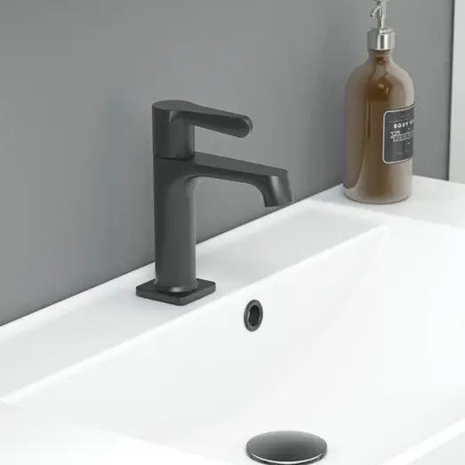 Scanbad overløbsroset t/porcelænsvask 3x3x1,5cm sort