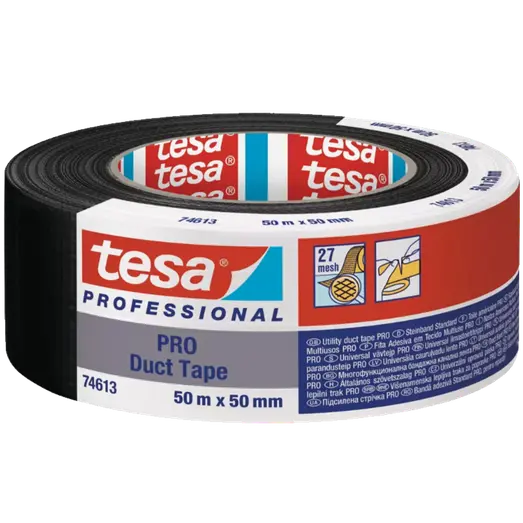 Tesa lærredtape 50 m x 50 mm sort