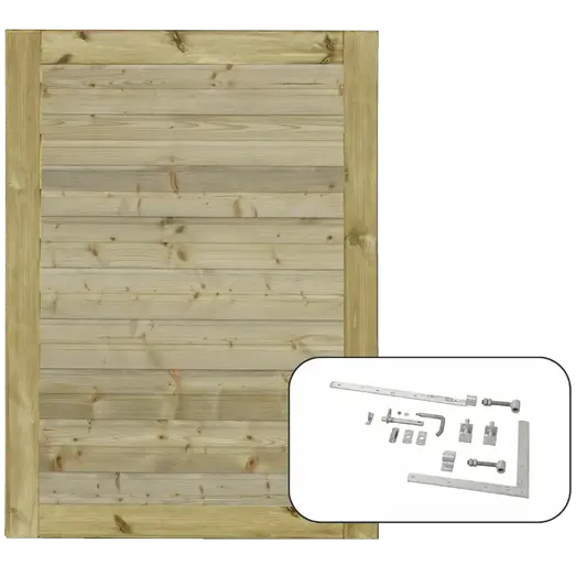 PLUS Plank enkeltlåge inkl. beslag 100×125 cm