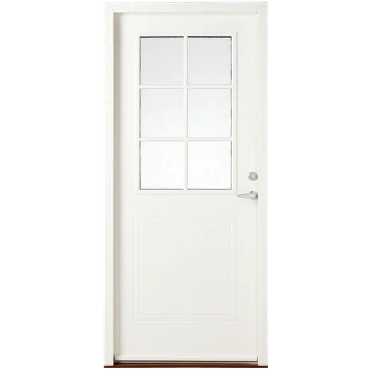 Swedoor P-400 facadedør med glas 948x2115 mm højrehængt hvid