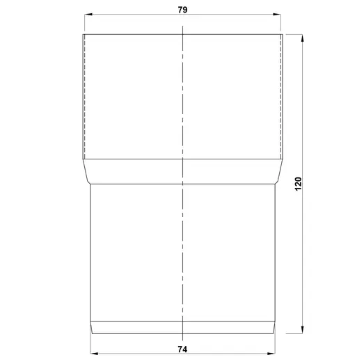 Plastmo rørsamlemuffe 75 mm zink