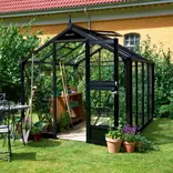 Juliana Compact 6,6 m² - drivhus antracit/sort m/3 mm hærdet glas
