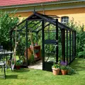 Juliana Compact 6,6 m² - drivhus antracit/sort m/3 mm hærdet glas
