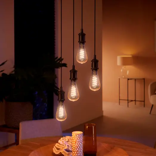 Philips Hue LED edison pære E27 7W ST72 filament hvid ambiente