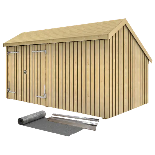 Plus Multi havehus 10,5 m² 2 moduler med dobbeltdør og lukket front