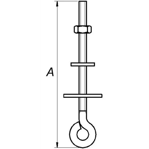 PN øjebolt M6x100 mm. elforzinket