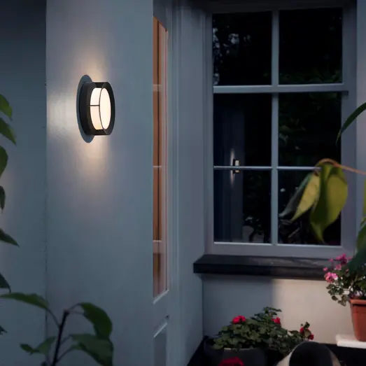 Philips Actea udendørs væglampe sort