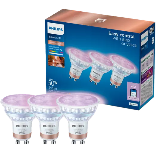 Phillips Smart Wiz PAR16 LED-spot GU10 hvid 4,7W 3-pak