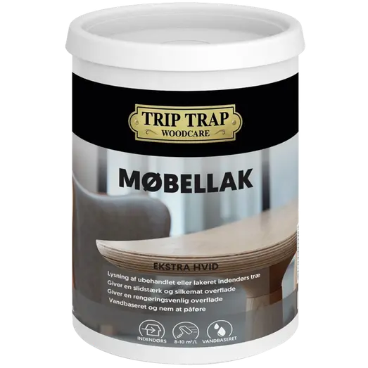 Trip Trap interiørlak 0,75 L ekstra hvid