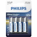 Philips Ultra Alkaline LR6/AA batteri - pk. á 4 stk.