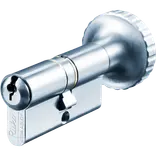 Ruko RB1602 dobbelt profilcylinder m/knop +20c + 10k mm rustfrit look
