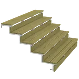 Plus Terrassetrappe 5 trin 88x129 cm 34,2°  180 cm