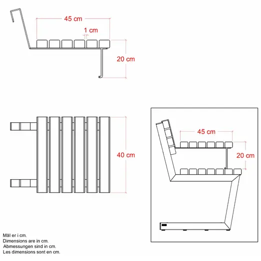 PLUS Relax bænk m/hængebord 150 cm ThermoWood®