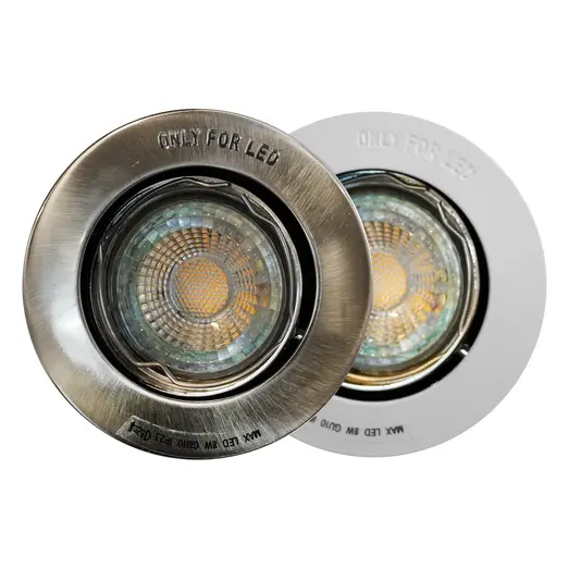 Nordlux Mixit indbygningsspot hvid/børstet stål