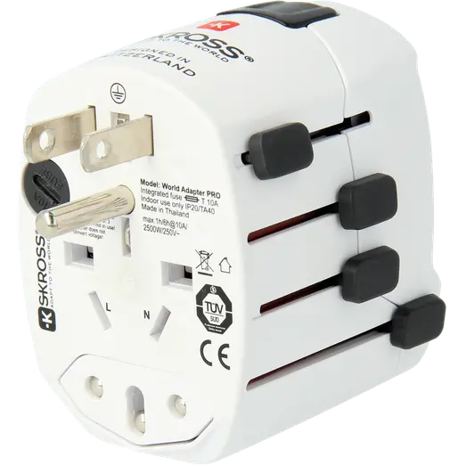 Verdensadapter Pro 6,3A hvid