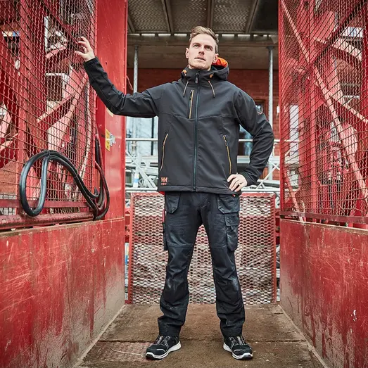 HH Workwear Evolution softshell m. hætte sort