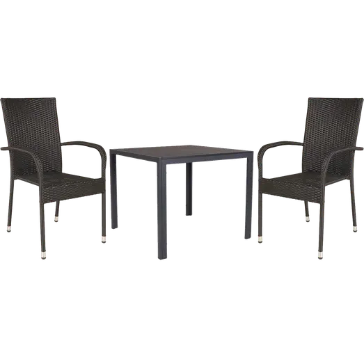 Guldborg havemøbelsæt med 2 Nordsø stole sort