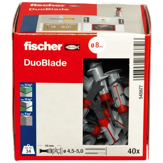 Fischer gipsdyvel duoblade DIY uden skrue 40 stk